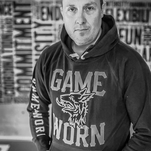 GAME-WORN® Pullover Hoodie - Charred Black/Old White