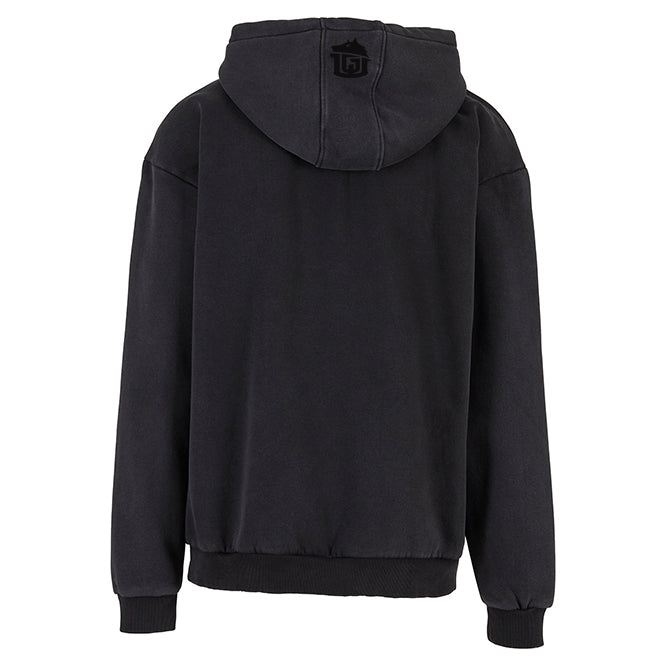 GAME-WORN® Hockey Age Washed Sideline Hoodie - Charred Black and Black