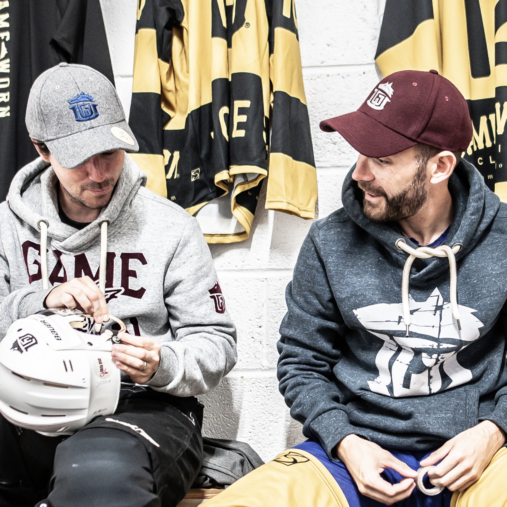 GAME-WORN® Melton Wool Ice Hockey Cap Vintage Burgundy with Grey