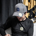GAME-WORN® Melton Wool Ice Hockey Cap Heritage Grey with Blue