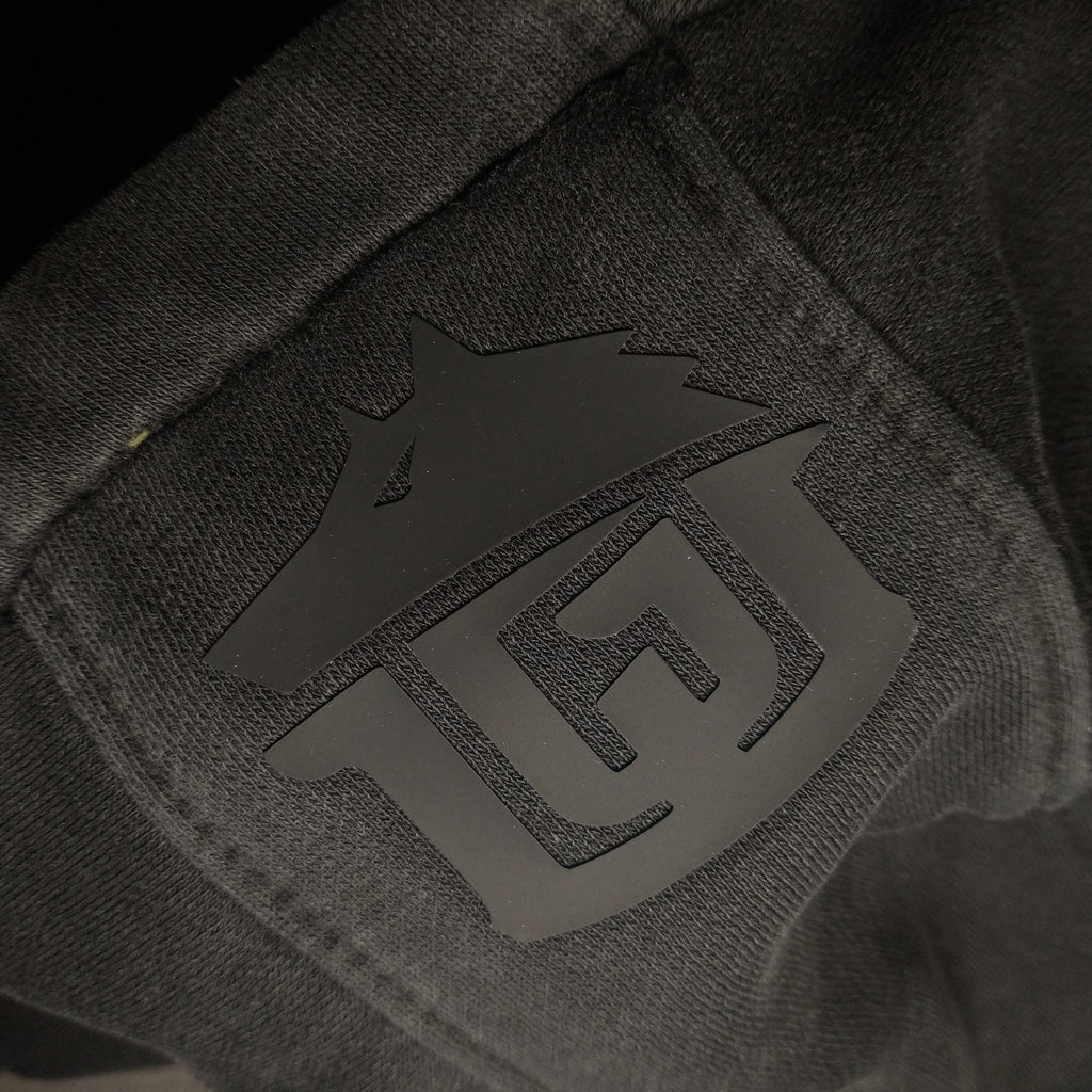 GAME-WORN® Hockey Age Washed Sideline Hoodie - Charred Black and Black