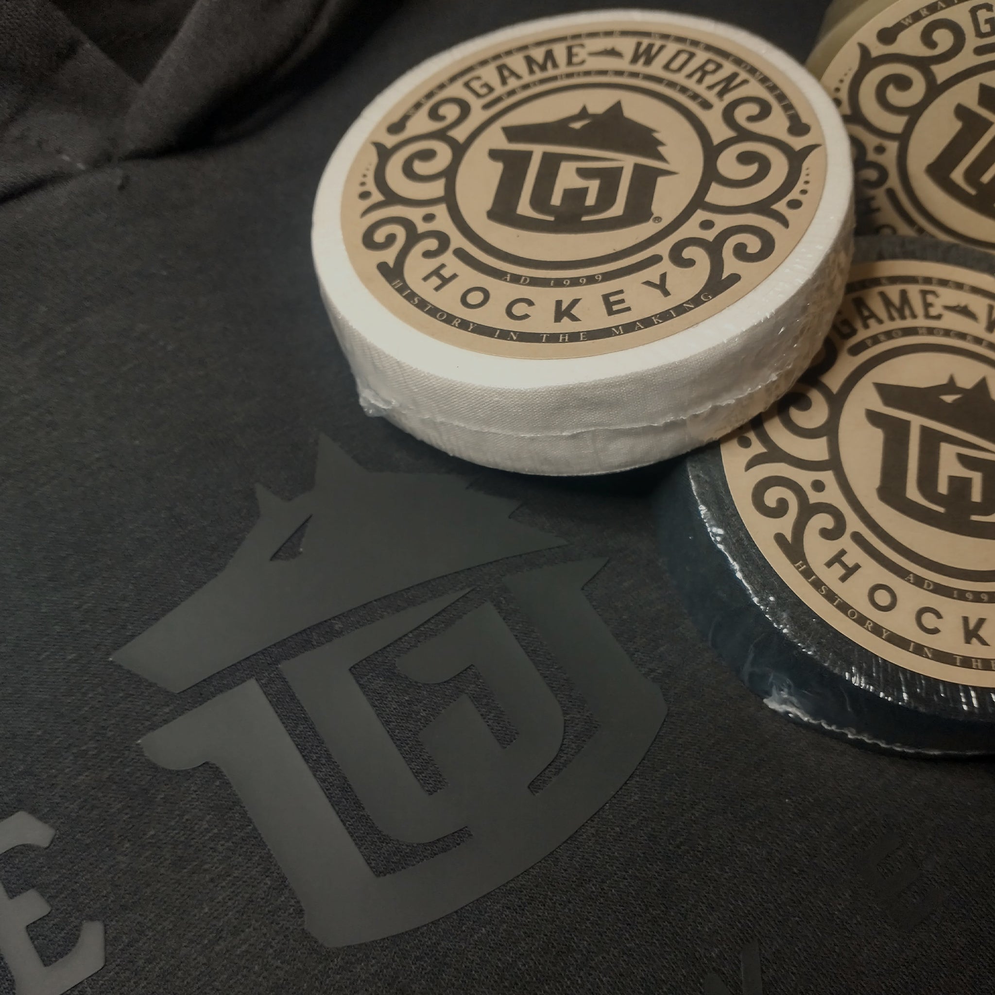 GAME-WORN® Hockey Age Washed Sideline Hoodie - Charred Black and Black