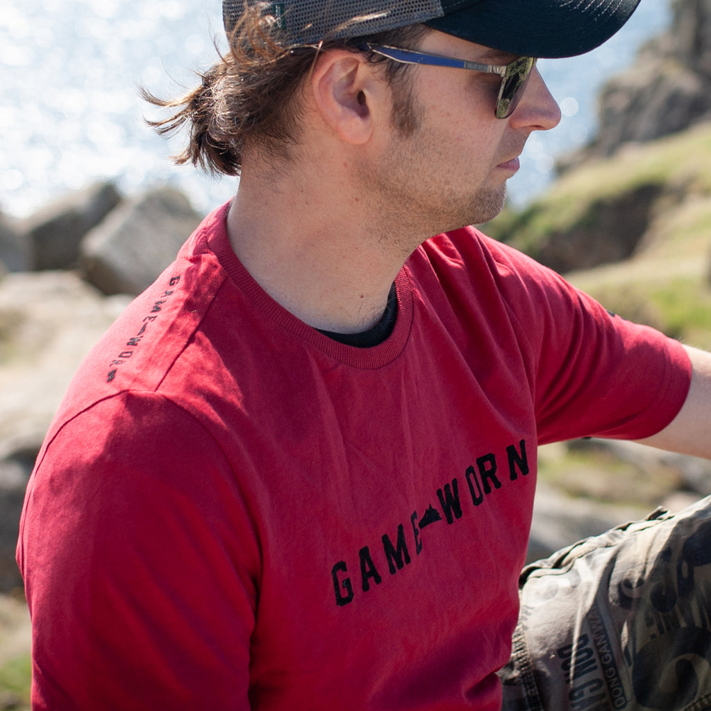 GAME-WORN® Set the Bar T-Shirt  Vintage Red with Black