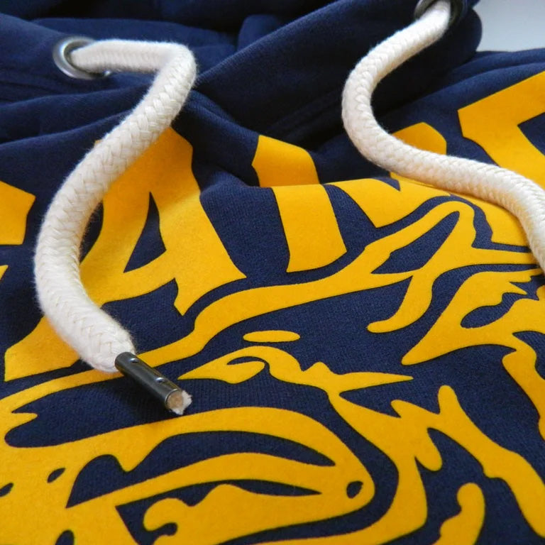 GAME-WORN® Super Heavyweight Pullover Hooded Sweatshirt - Vintage Navy/Gold