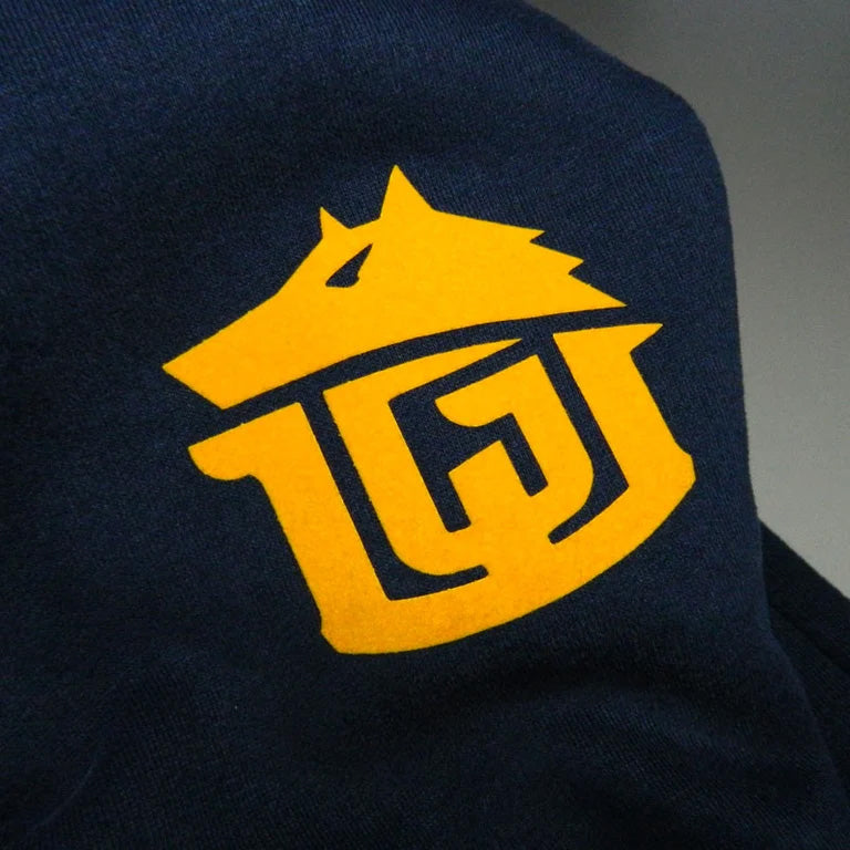 GAME-WORN® Super Heavyweight Pullover Hooded Sweatshirt - Vintage Navy/Gold