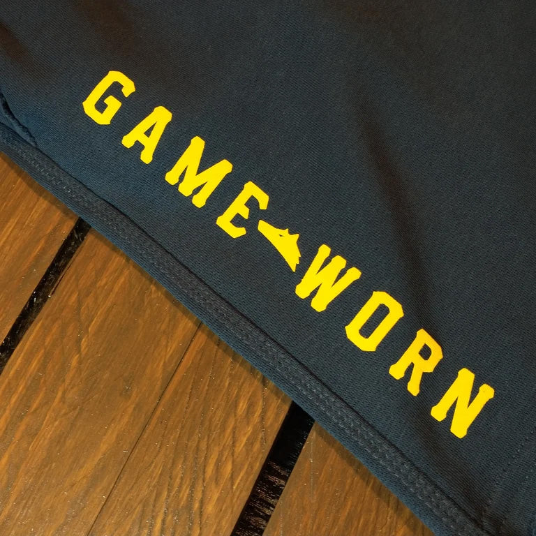 GAME-WORN® Raw Cut Shorts French Navy and Gold