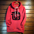 GAME-WORN® Super Heavyweight Pullover Hooded Sweatshirt - Vintage Red with Black
