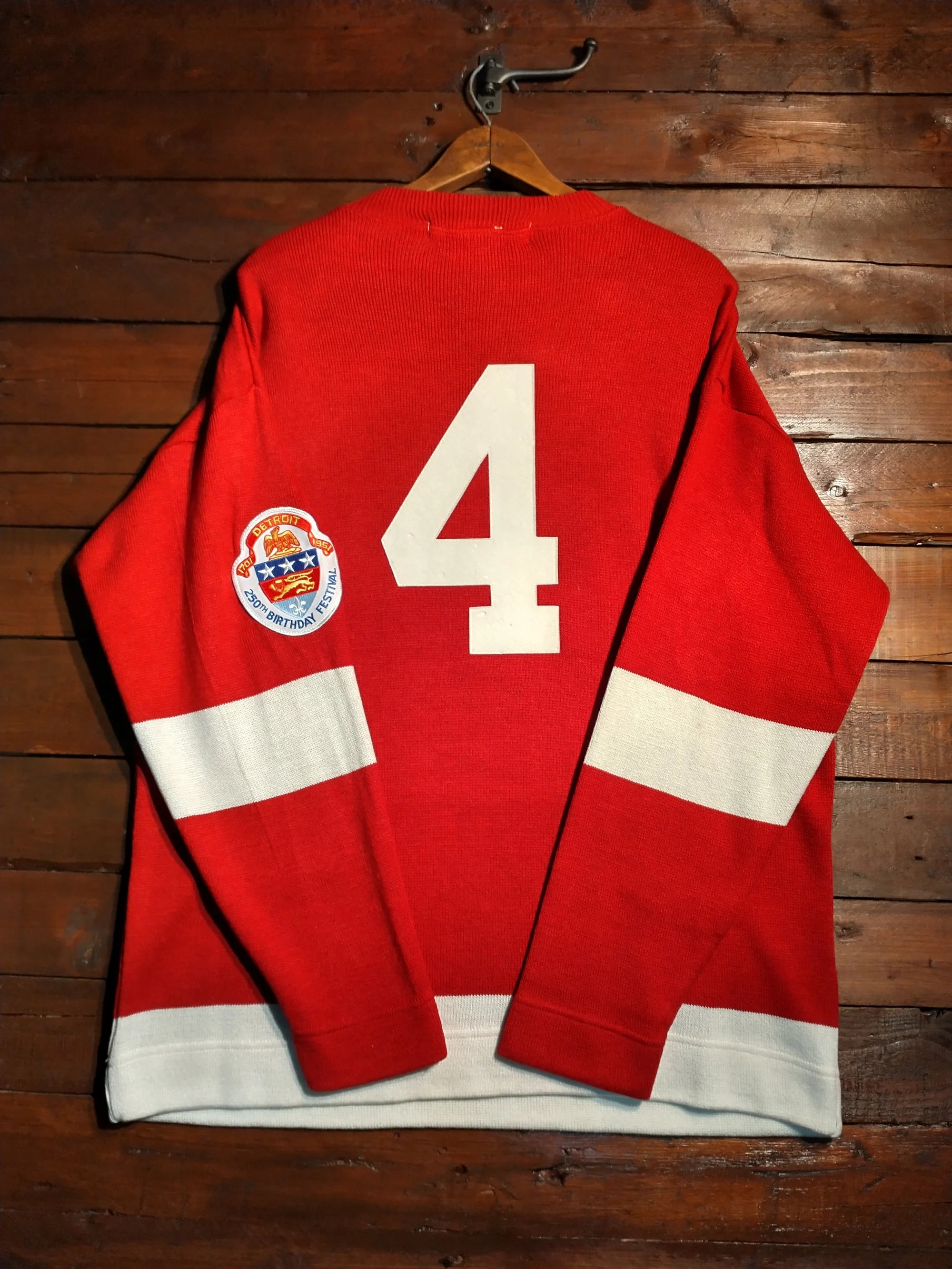 Detroit Red Wings #4 Ebbets Field Flannels NHL Heritage Ice Hockey Jersey