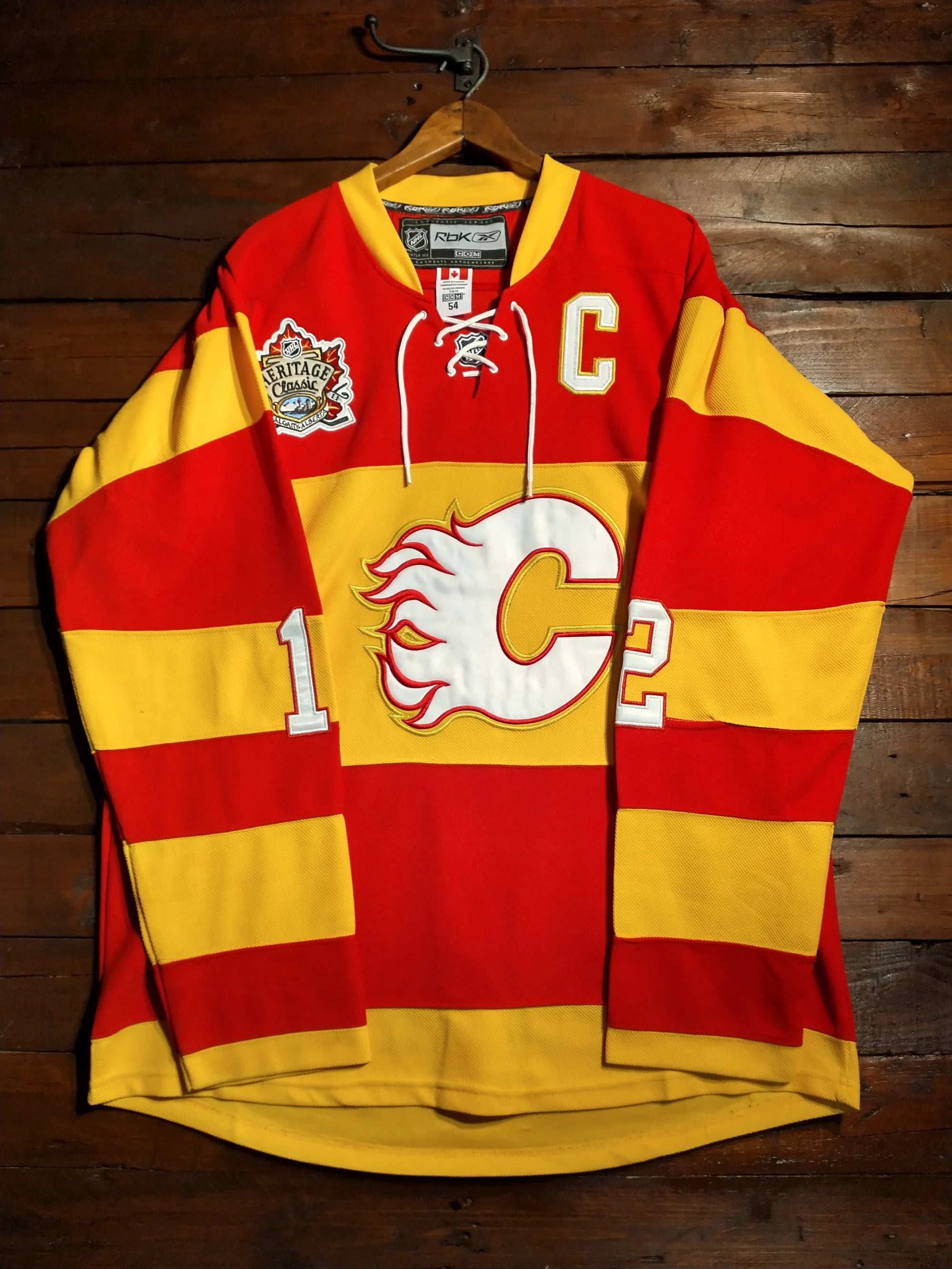 2011 Calgary Flames Jerome Iginla #12 Heritage Classic NHL Authentic CCM Ice Hockey Jersey