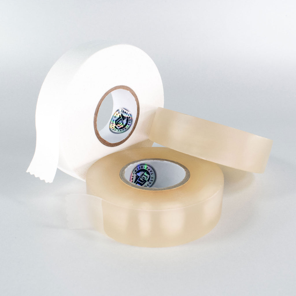 GAME-WORN® Ice Hockey Tape Bundle - White and two Clear rolls